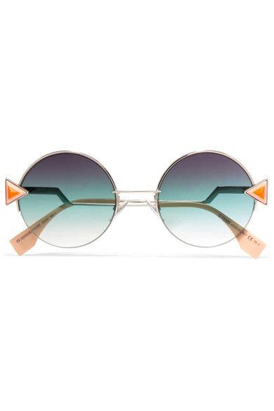 round acetate sunglasses w logo temples fendi sunglasses|Palladium.